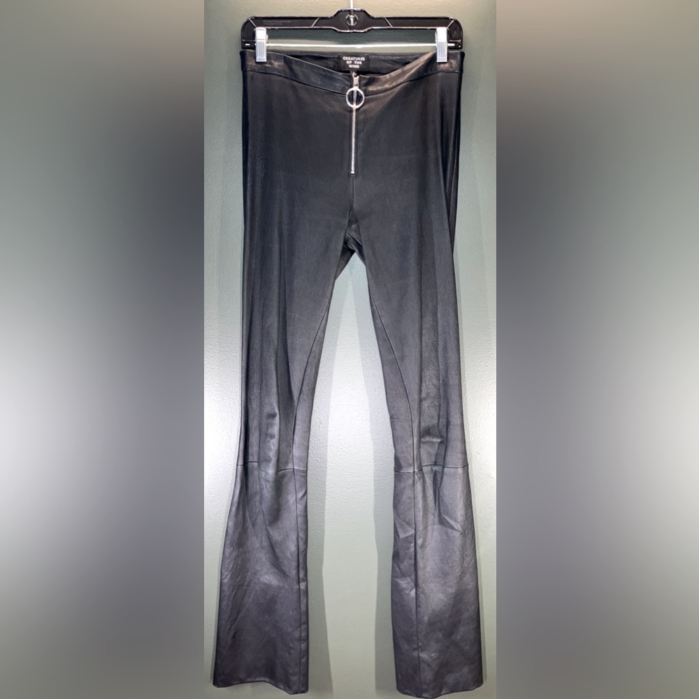 Creatures Of The Wind Zipperred Bootcut Leather Leggings RARE
